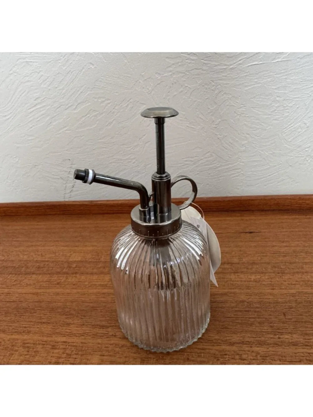 Threshold Ribbed Glass Plant Mister - Clear Glass with Black Metal Pump - NWT - Picture 4 of 4